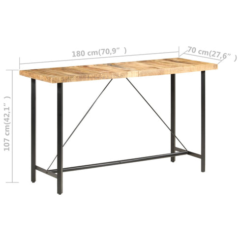 Rustika Rowe -  Bar Table 180x70x107 cm Rough Mango Wood
